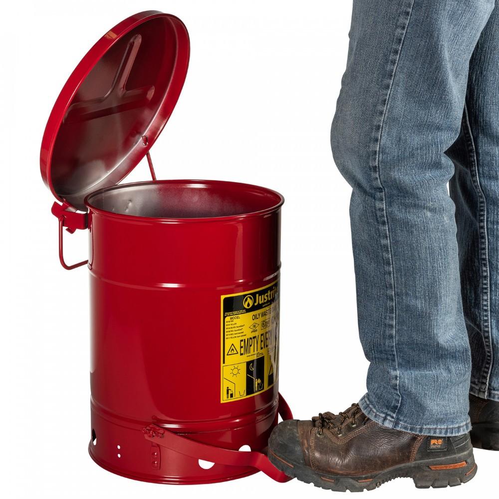 Produktabbildung Nr. 2: Justrite® Poubelle d’établi, manuelle, rouge, 20 litres