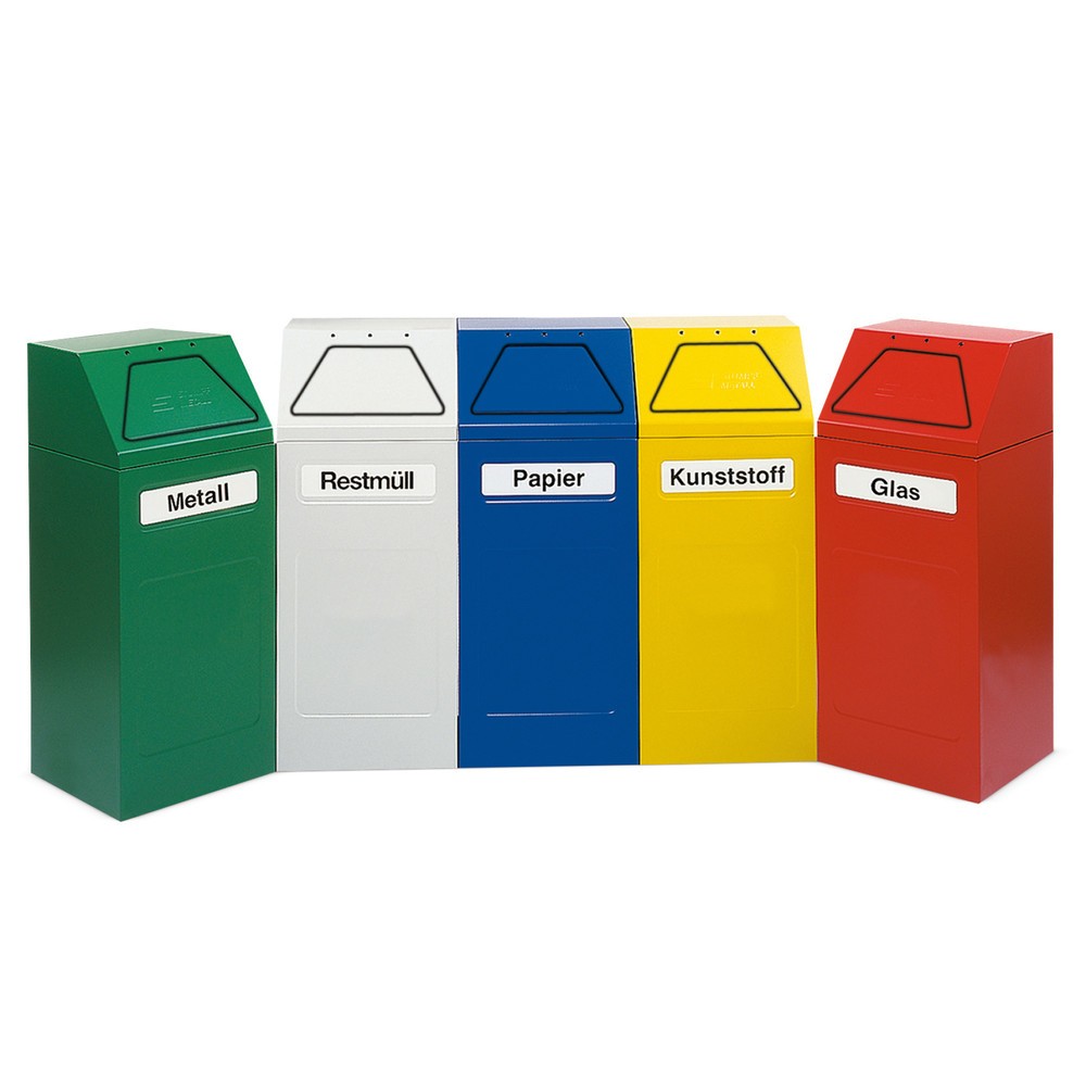Illustration du produit: Collecteur de recyclage stumpf®, 65 litres, à fermeture automatique, auto-extinguible, bleu