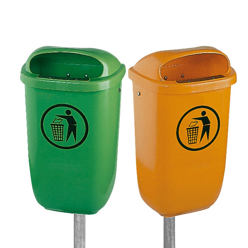Illustration du produit: Poubelle d’extérieur, plastique, 50 litres, orange
