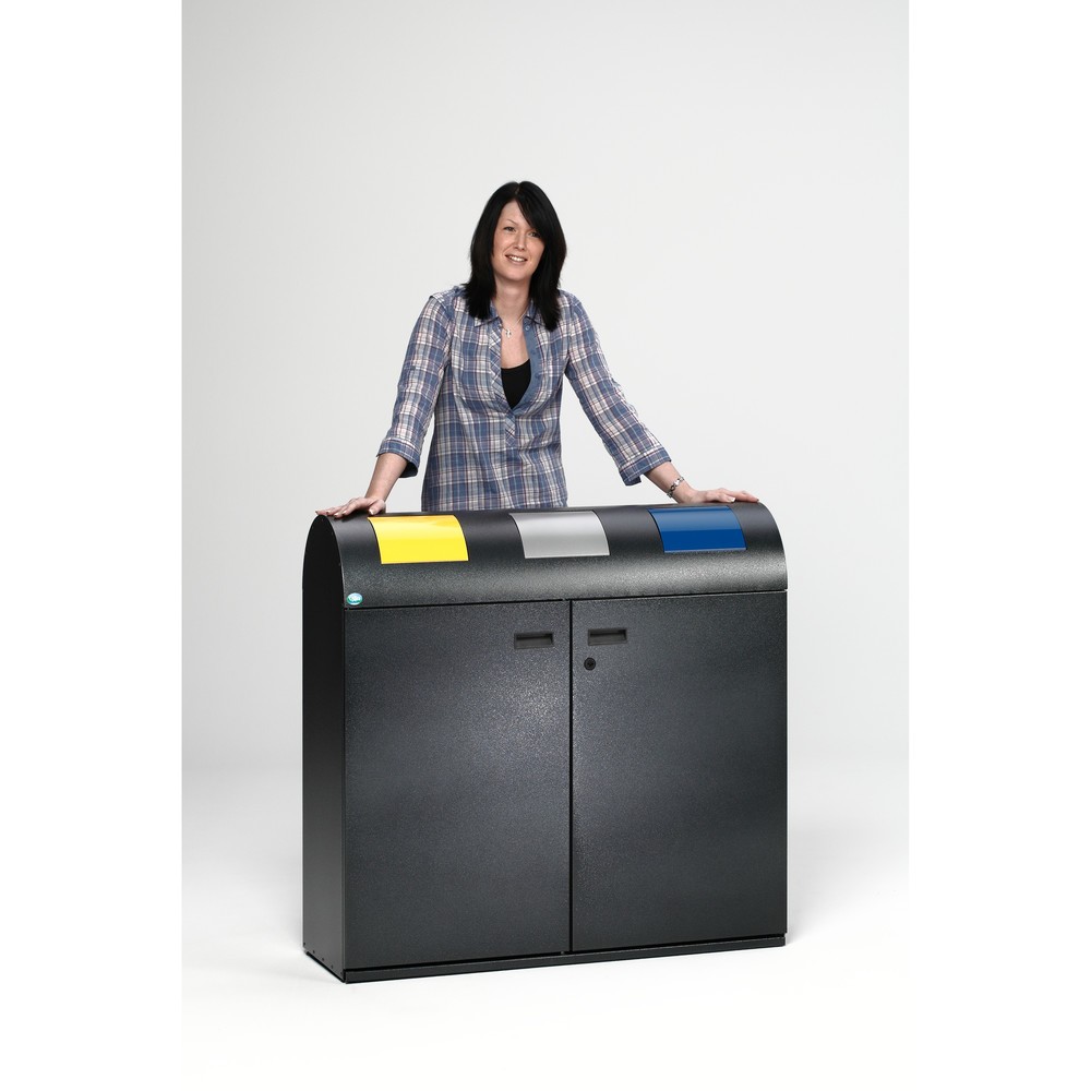 Produktabbildung Nr. 3: Collecteurs de déchets VAR®, 3 x 80 litres, porte à doubles battants, corps argent antique