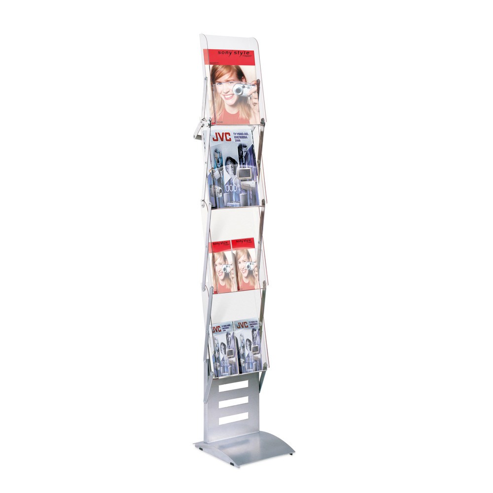 Illustration du produit: Présentoir à prospectus, pliable, 4 compartiments en acrylique