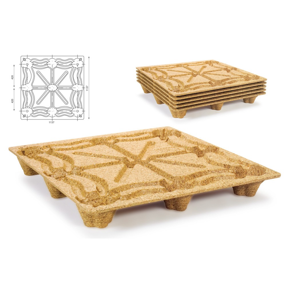 Produktabbildung Nr. 2: Pressholz-Palette, CONTAINER-Format, LxB 1.140 x 1.140 mm, dyn. TK 1.250 kg, 9 Füsse