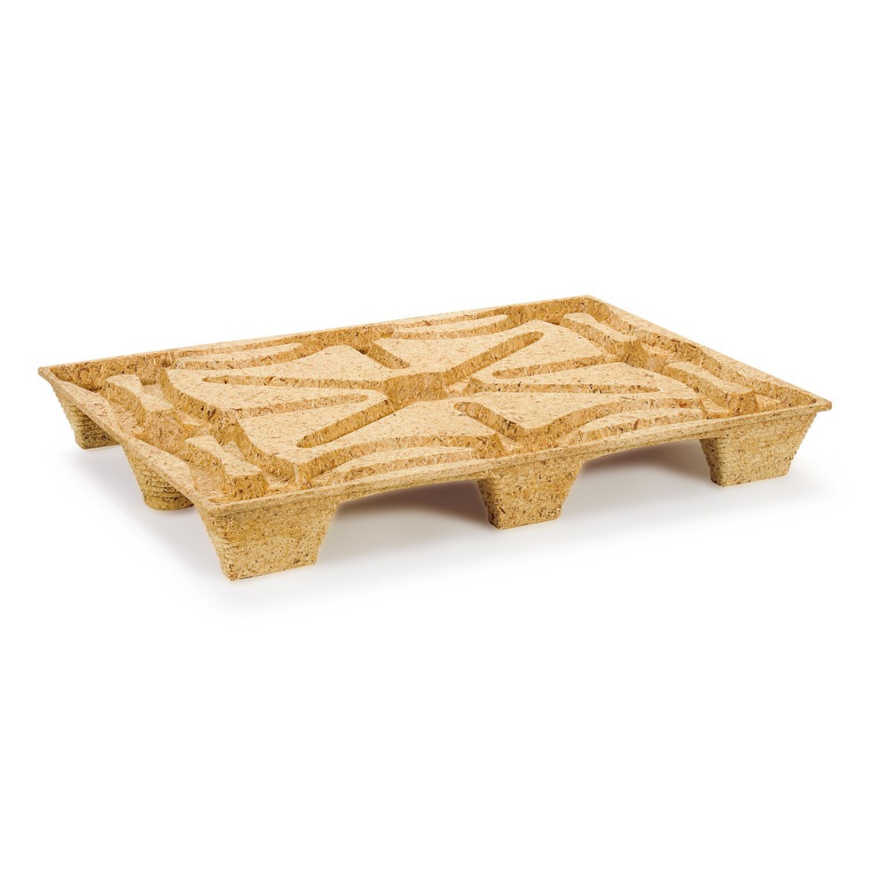Produktabbildung: Pressholz-Palette, CONTAINER-Format, LxB 760 x 1.140 mm, dyn. TK 900 kg, 9 Füsse