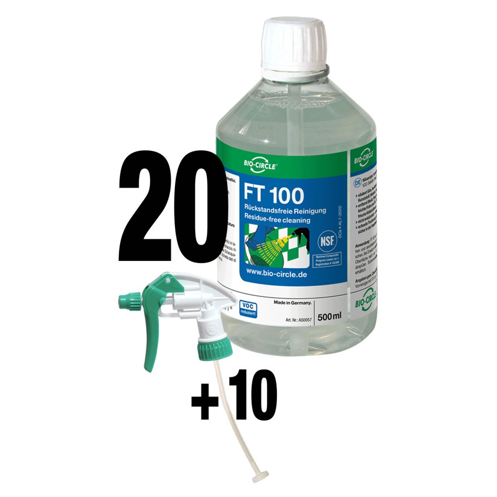 Produktabbildung Nr. 4: Produit de nettoyage BIO-CIRCLE FT 100, sans tensioactif, Bouteille pulvérisateur à main 20 x 500 ml