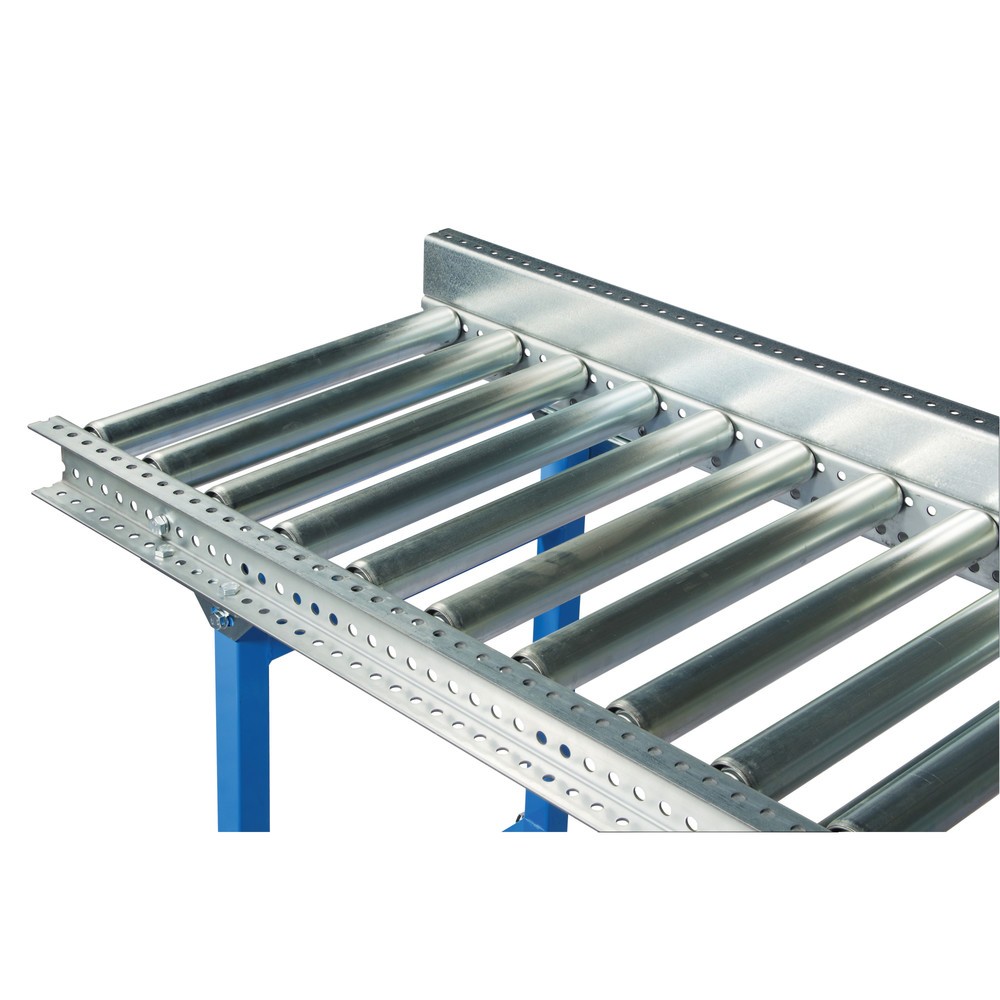 Illustration du produit: Guidage latéral profilé en U pour convoyeurs à rouleaux pour charges lourdes, unilatéral, courbe de 90° vers l’extérieur