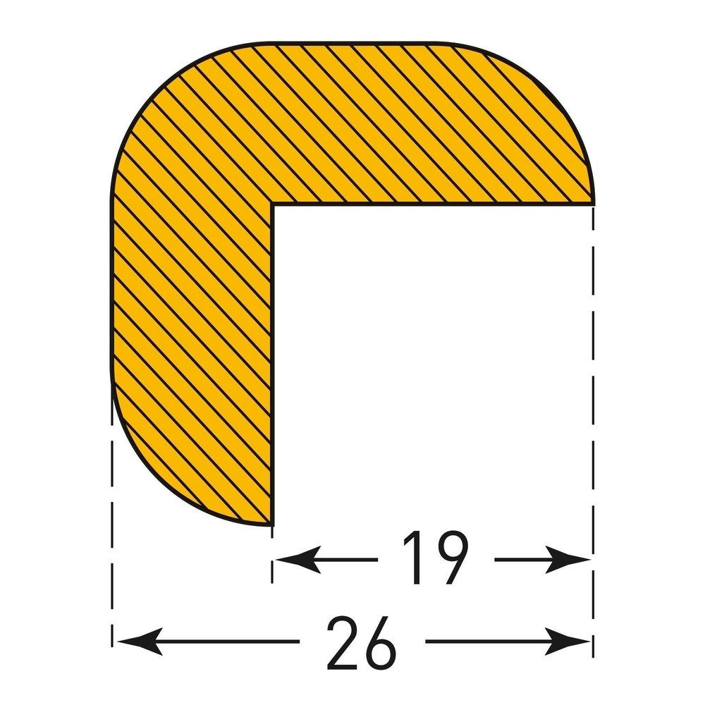 Produktabbildung Nr. 3: Protection contre les chocs pour arêtes MORAVIA, angulaire, autocollante, demi-ronde, H x l 26 x 26 mm, longueur 1 m