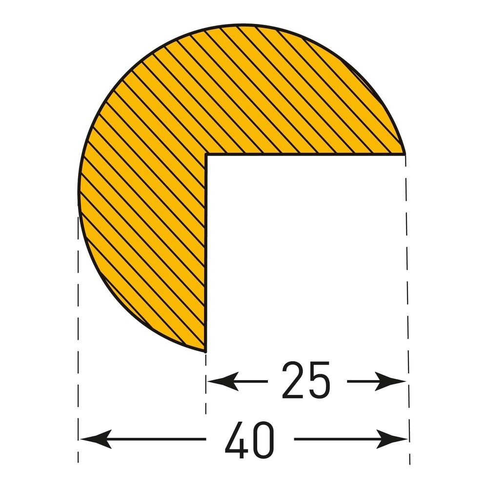 Produktabbildung Nr. 3: Protection contre les chocs pour arêtes MORAVIA, circulaire, autocollante, H x l 40 x 40 mm, longueur 1 m
