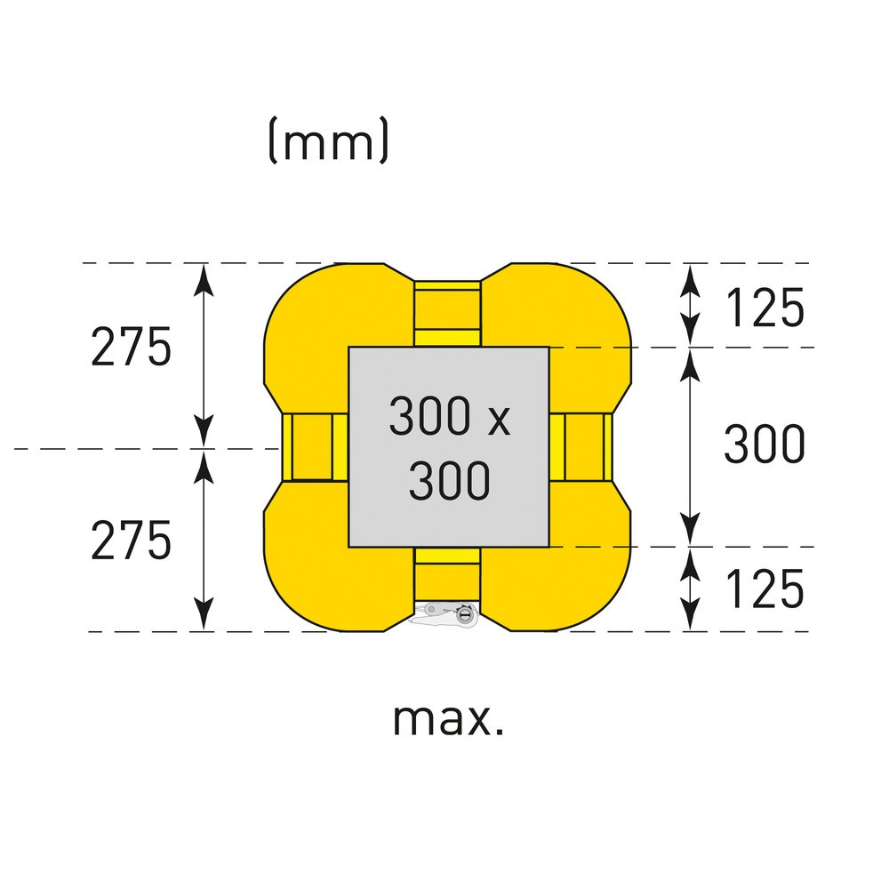 Produktabbildung Nr. 8: Protection anticollision MORAVIA, hauteur 1 100 mm, pour dimensions de colonnes (l x P) 200-300 x 200-300 mm