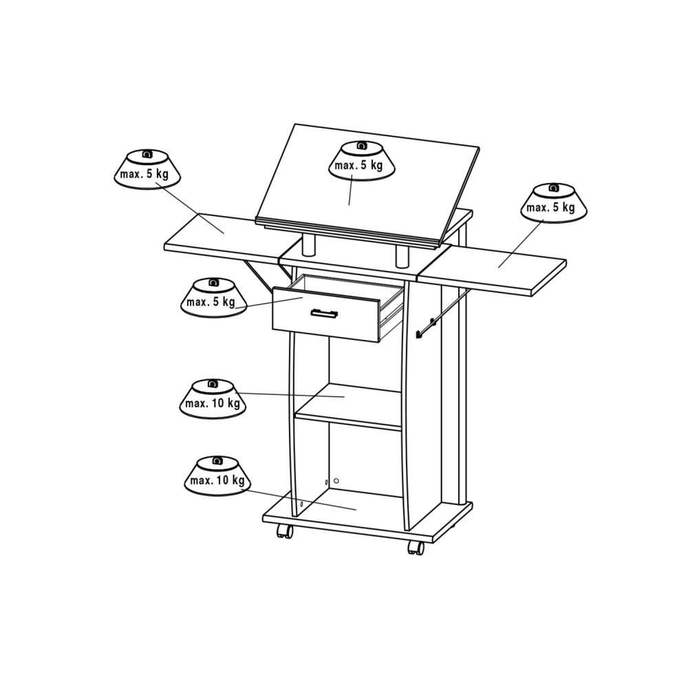 Produktabbildung Nr. 10: Pupitre avec 2 bras latéraux, anthracite