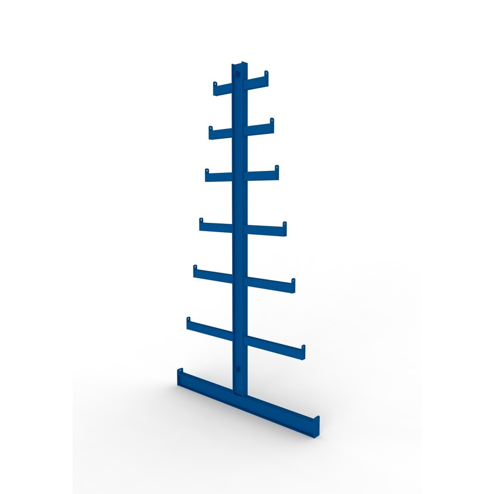 Illustration du produit: Pupitre d’atelier à tige ATLAS ST pour rayonnage cantilever META, double face, RAL 5010 bleu gentiane, H x P 2 000 x 500 - 150 mm
