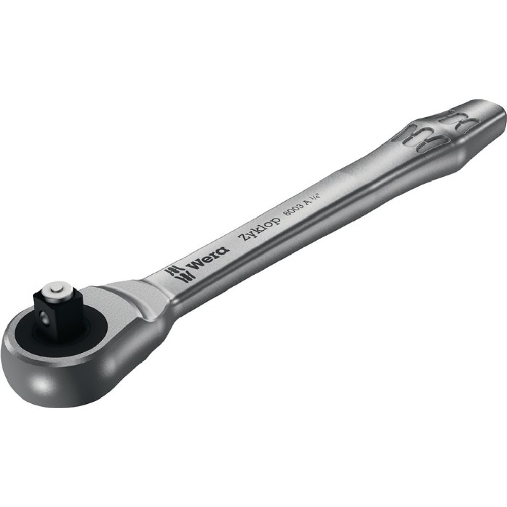 Illustration du produit: Cliquet réversible Zyklop Metal push 1/4 po. 76 dents longueur 141 mm avec carré