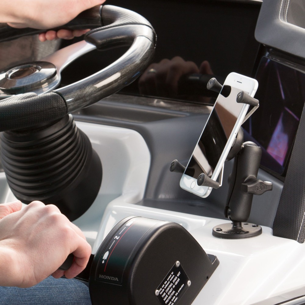 Produktabbildung Nr. 3: RAM Mounts X-Grip Support en surface pour smartphones jusqu'à 82,6 mm de large, B-ball (1 pouce), plaque de base ronde (AMPS), bras de connexion moyen