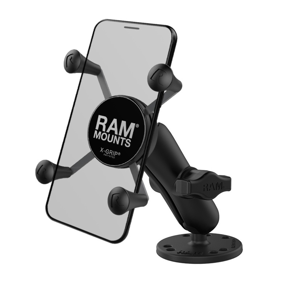Produktabbildung Nr. 1: RAM Mounts X-Grip Support en surface pour smartphones jusqu'à 82,6 mm de large, B-ball (1 pouce), plaque de base ronde (AMPS), bras de connexion moyen