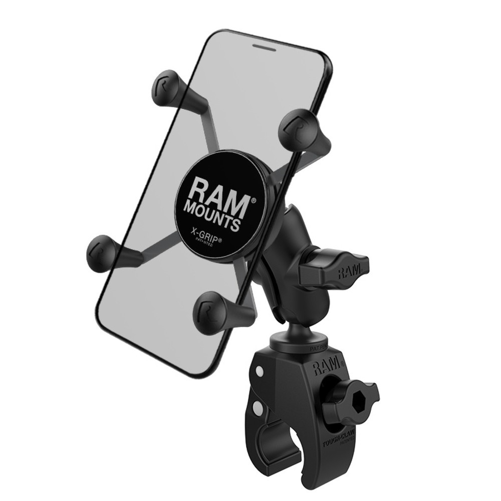 N° de l'image du produit 1 : RAM Mounts X-Grip Support de serrage pour smartphones jusqu'à 82,6 mm de large, boule B de 1 pouce, petite griffe robuste, bras de connexion court