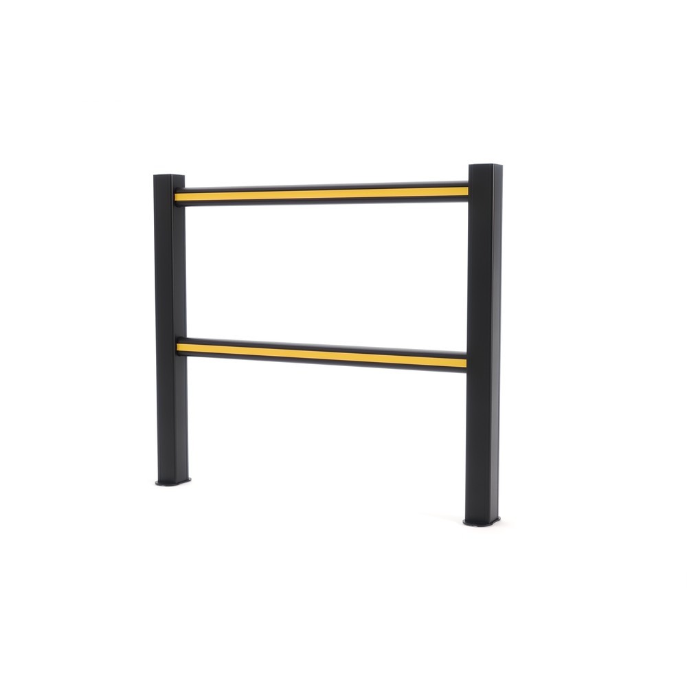 Produktabbildung Nr. 2: BOPLAN® Jeu de garde-corps HD Light, 2 traverses jaunes, 2 poteaux noirs, largeur 1,25 m