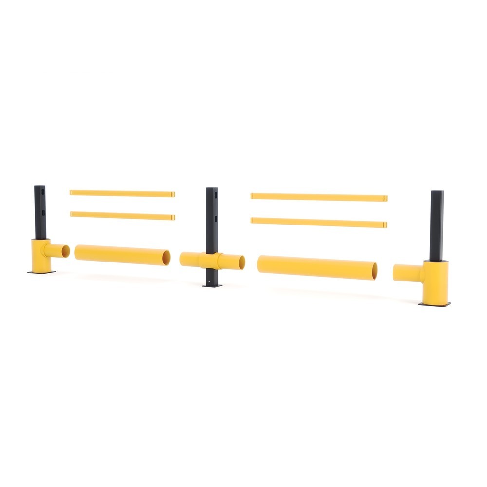 Produktabbildung Nr. 2: BOPLAN® Garde-corps pare-chocs TB 400 Plus, 2 traverses jaunes, 3 poteaux noirs, 3,45 m