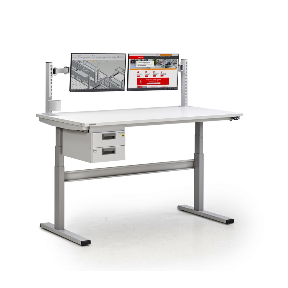 Produktabbildung Nr. 2: Rasterrohre für TRESTON TED-Arbeitstisch, mit Flansch, Höhe 790 mm, 2 Stk/VE
