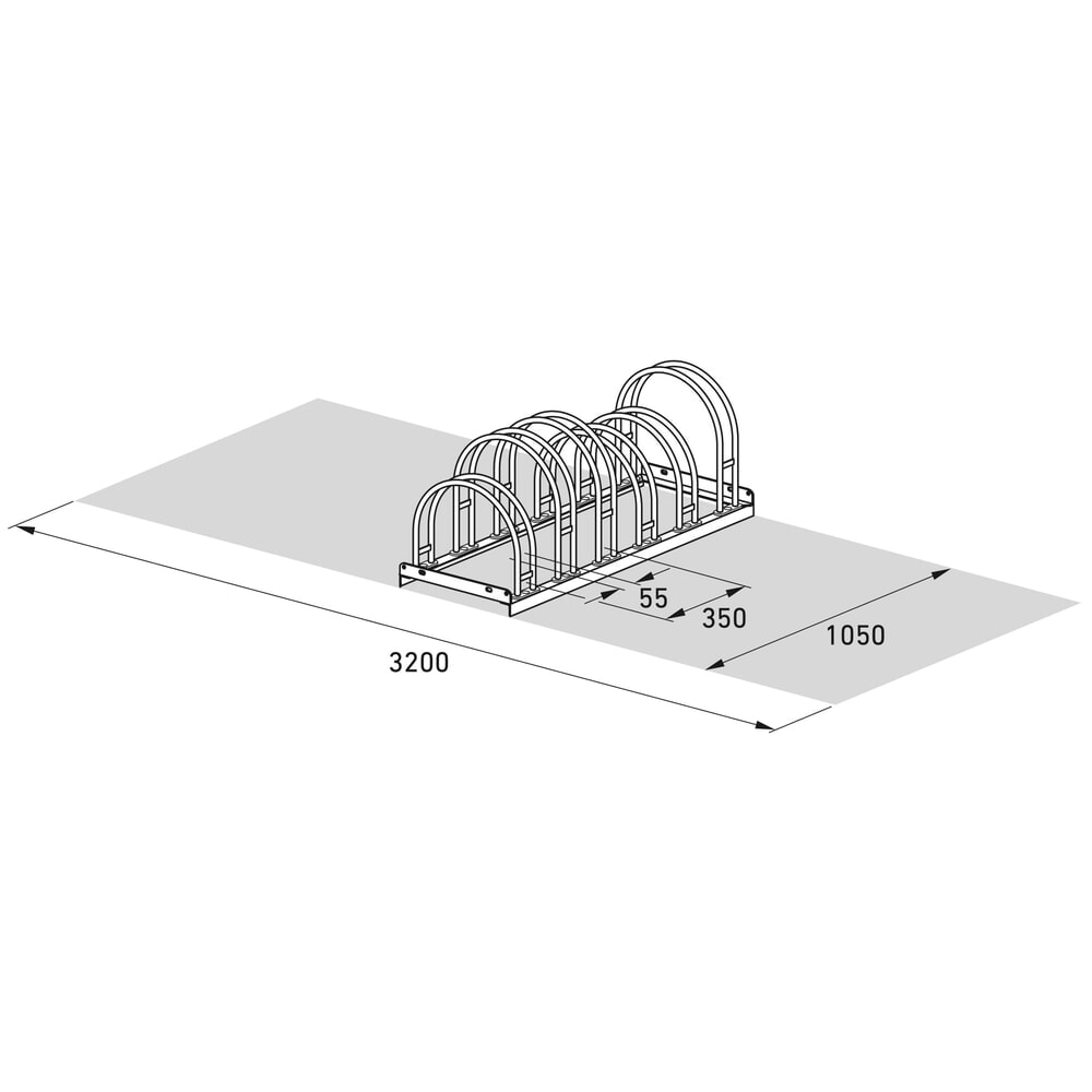 Produktabbildung Nr. 7: Bowparker, 2 faces, 6 places de parking, galvanisé