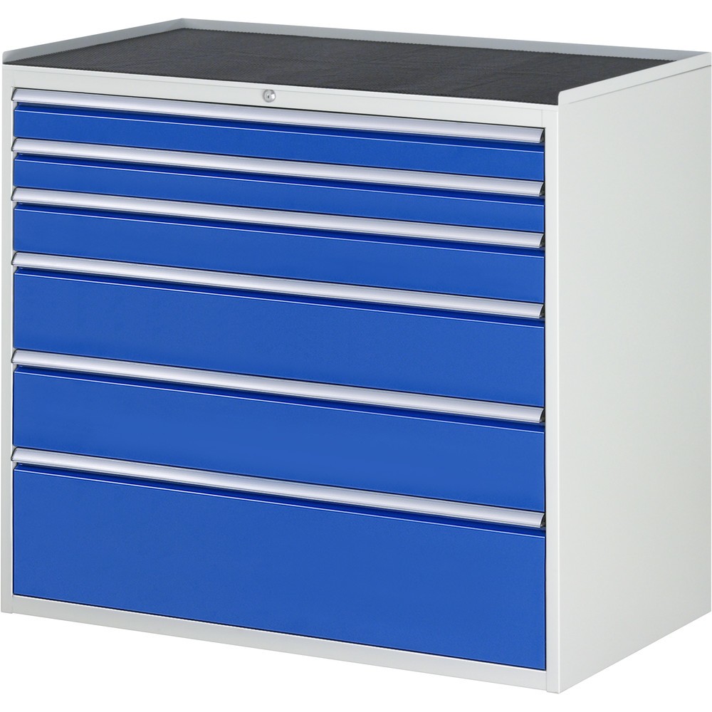 Produktabbildung Nr. 1: RAU Armoire à tiroirs Série 7000, HxlxP 1 035 x 1 145 x 650 mm, 6 tiroirs 2 x 90, 1 x 120, 2 x 180, 1 x 270 mm, plan de travail en métal