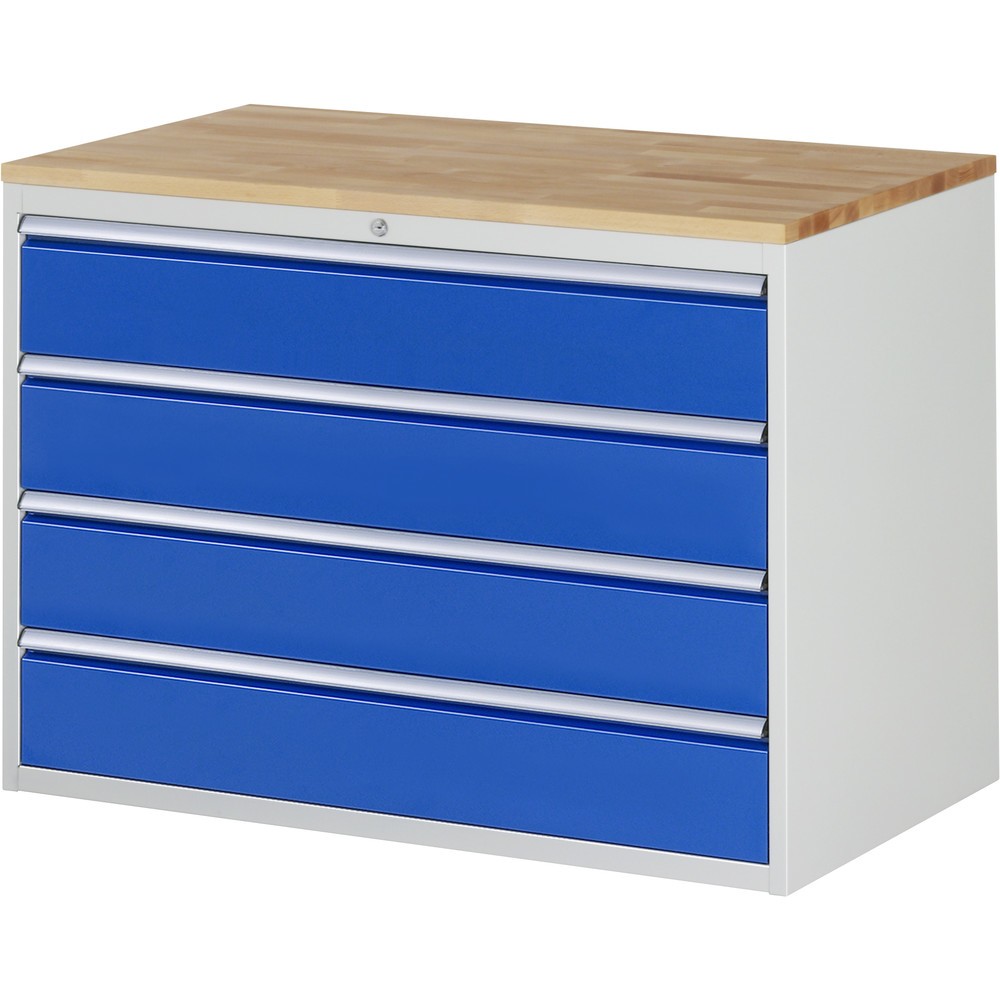Illustration du produit: RAU Armoire à tiroirs série 7000, HxlxP 825 x 1 145 x 650 mm, avec 4 tiroirs taille XXL, face supérieure en hêtre