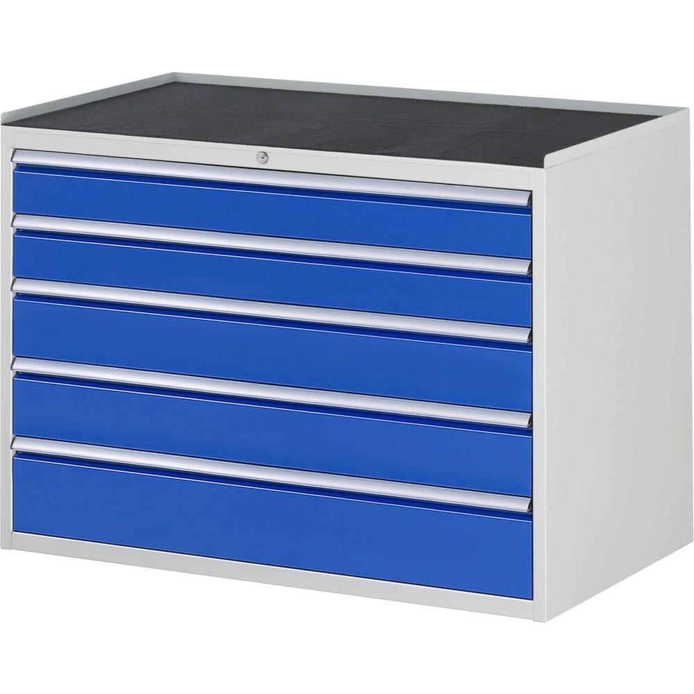 Produktabbildung Nr. 1: RAU Armoire à tiroirs Série 7000, HxlxP 825 x 1 145 x 650 mm, 5 tiroirs 2 x 120, 2 x 150, 1 x 180 mm, plan de travail en métal