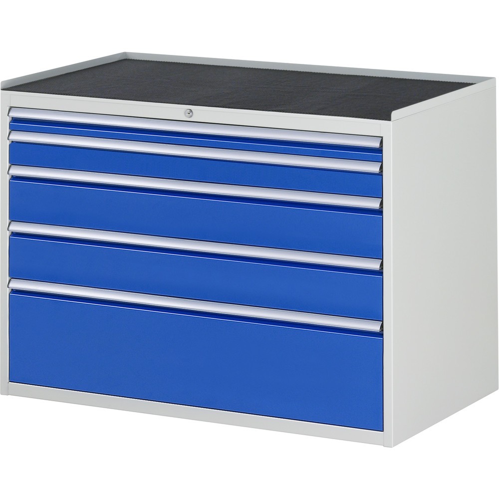 Produktabbildung Nr. 1: RAU Armoire à tiroirs Série 7000, HxlxP 825 x 1 145 x 650 mm, 5 tiroirs 1 x 60, 1 x 90, 2 x 150, 1 x 270 mm, plan de travail en métal