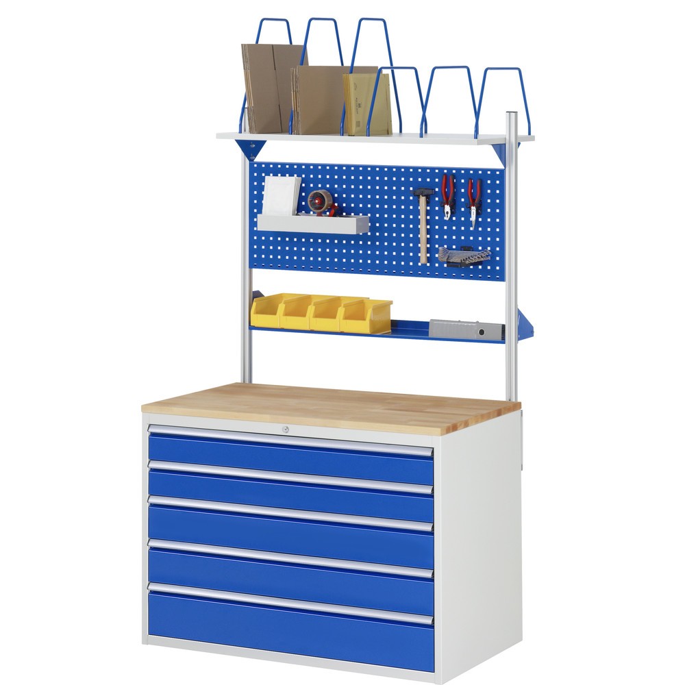 Produktabbildung Nr. 4: RAU Armoire à tiroirs Série 7000, HxlxP 1 035 x 1 145 x 650 mm, 7 tiroirs 4 x 120, 3 x 150 mm, plan de travail en métal