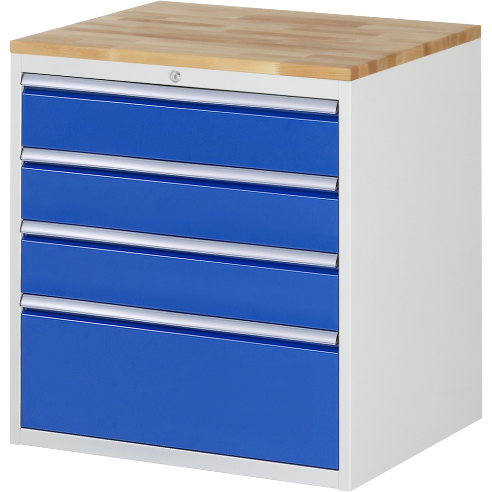 Illustration du produit: RAU Armoire à tiroirs série 7000, HxlxP 825 x 770 x 650 mm, avec 4 tiroirs taille XL, face supérieure en hêtre