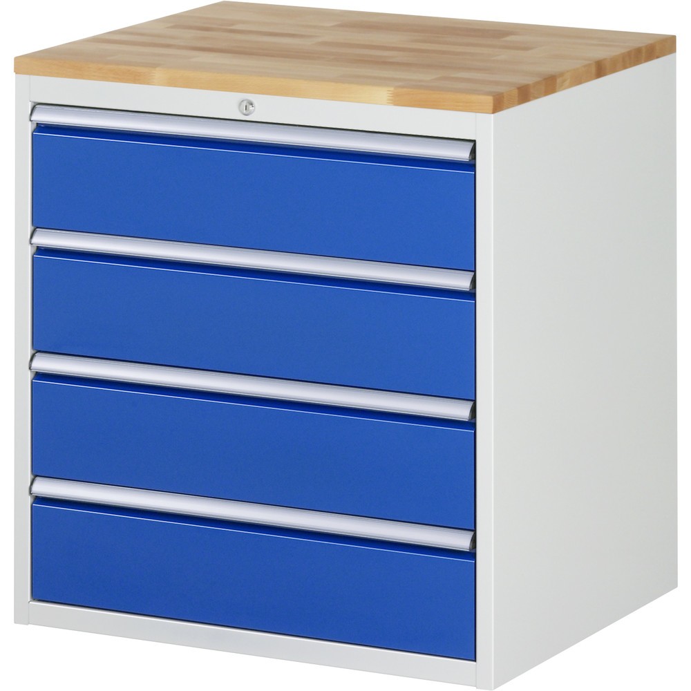 Produktabbildung Nr. 1: RAU Armoire à tiroirs série 7000, HxlxP 825 x 770 x 650 mm, avec 4 tiroirs taille XL, face supérieure en hêtre