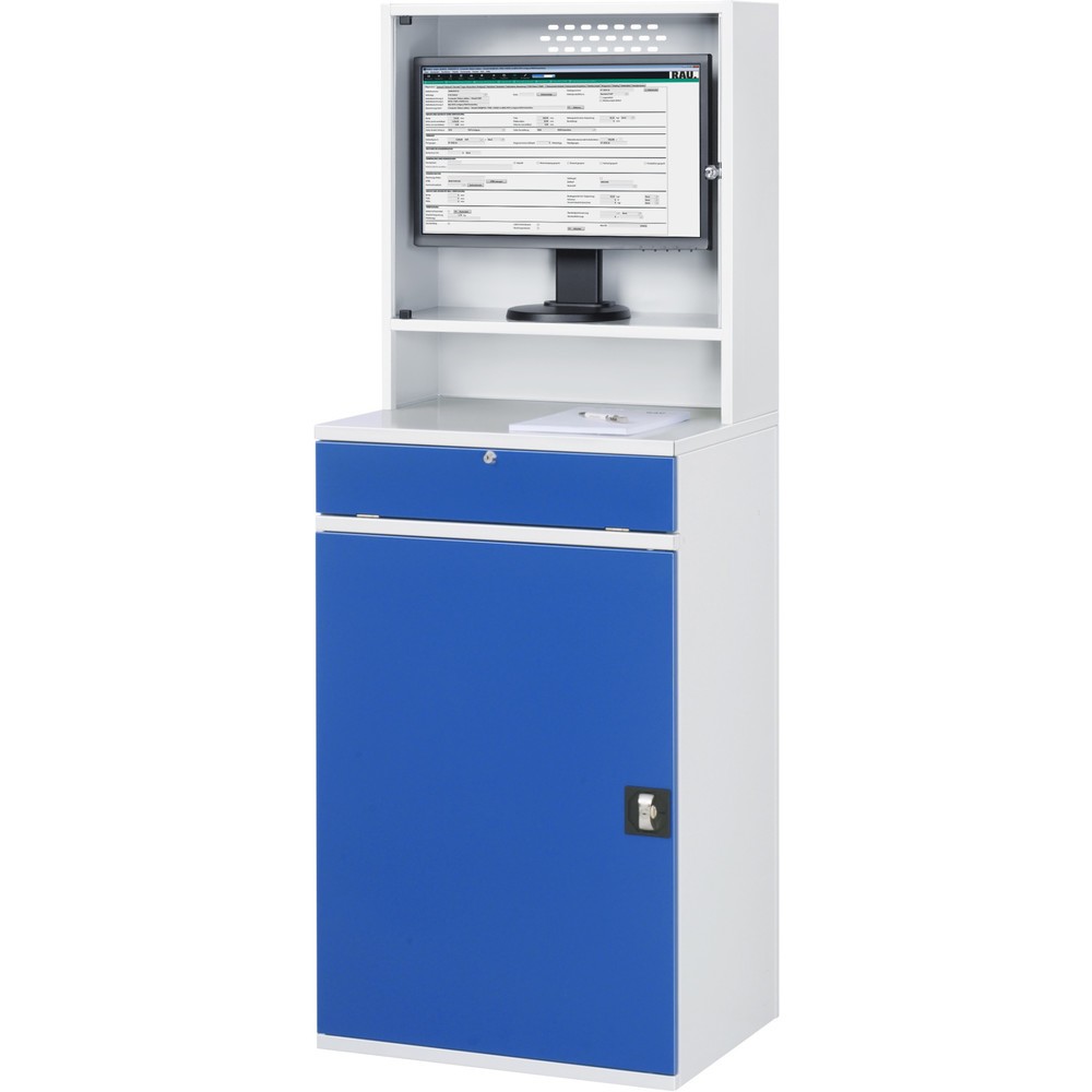 Produktabbildung Nr. 3: RAU Armoire informatique, boîtier d’écran, porte-clavier coulissant, porte battante, nombre de tiroirs x Hxl : 2 x 80 x 570 mm