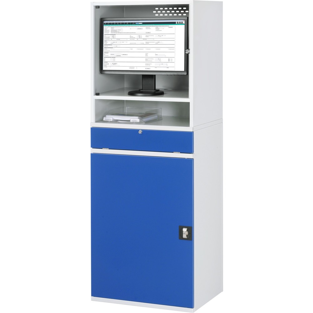 Produktabbildung Nr. 3: RAU Armoire informatique, boîtier d’écran, porte-clavier coulissant, porte battante, nombre de tiroirs x Hxl : 2 x 80 x 570 mm