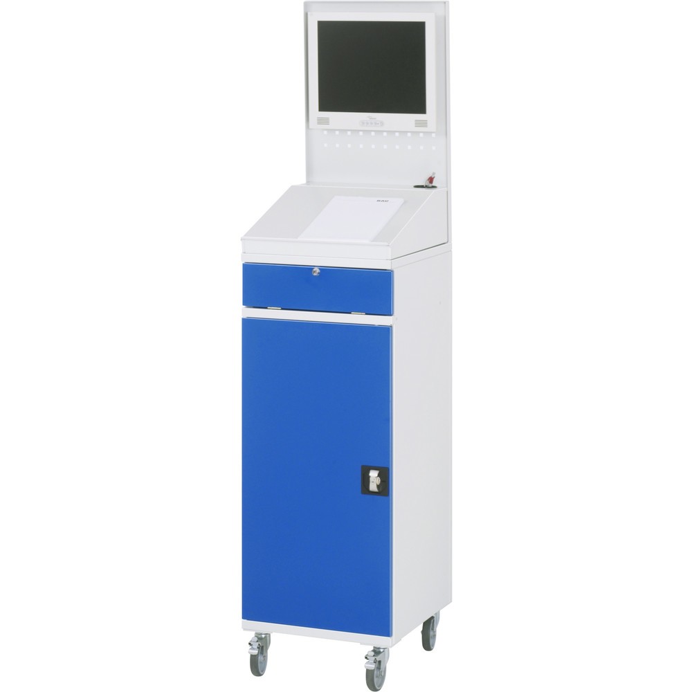 Produktabbildung Nr. 3: RAU Armoire informatique, porte-clavier coulissant, porte battante, panneau arrière perforé, tiroirs, mobile