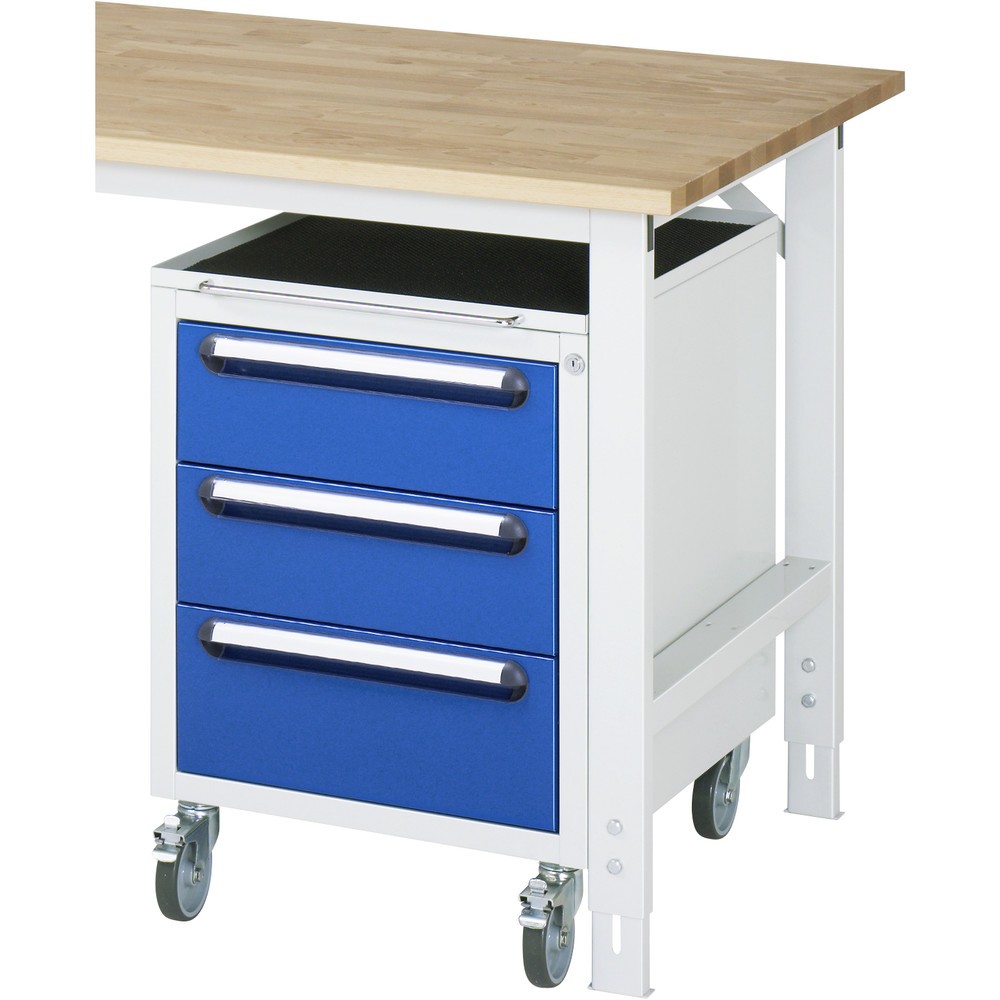 Produktabbildung Nr. 2: RAU Caisson sous plateau à roulettes, HxlxP 690 x 480 x 600 mm, avec 3 tiroirs
