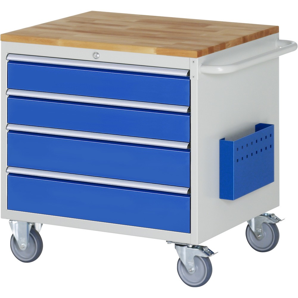 Produktabbildung Nr. 1: RAU Servante d'atelier série 7000, HxlxP 795 x 770 x 650 mm, avec 4 tiroirs taille XL, plan de travail en hêtre massif