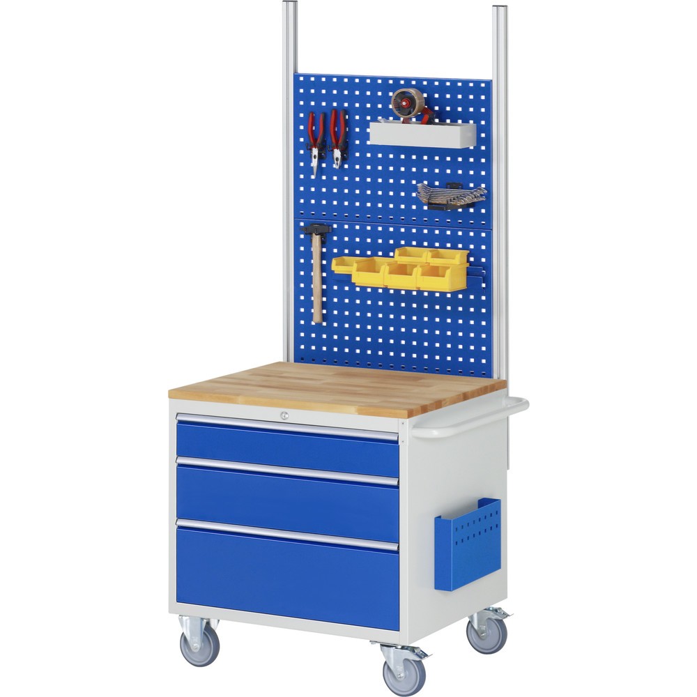 Produktabbildung Nr. 4: RAU Chariot de montage Série 7000, HxlxP 795 x 770 x 650 mm, 3 tiroirs 1 x 120, 1 x 180, 1 x 240 mm, plan de travail en hêtre