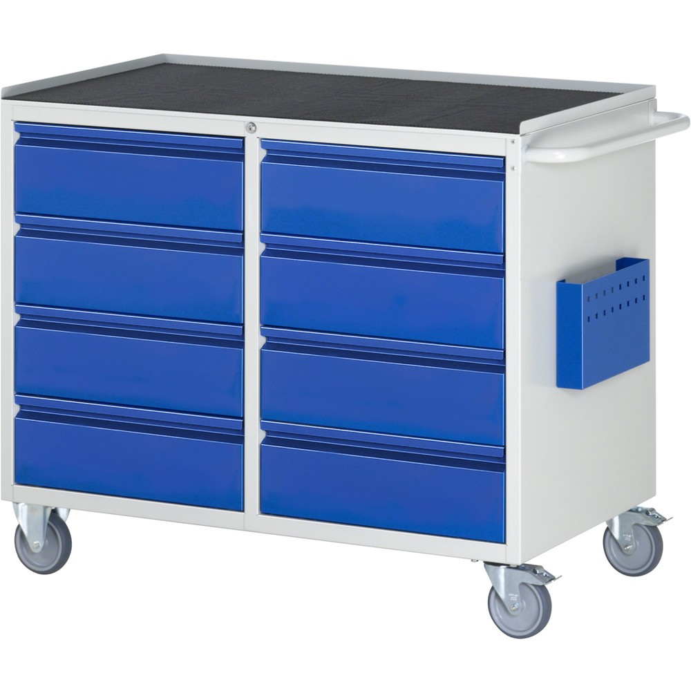 N° de l'image du produit 1 : RAU Chariot de montage Série 7000, HxlxP 975 x 1 145 x 650 mm, 8 tiroirs 8 x 180 mm, plan de travail en métal, capacité de charge des tiroirs 100 kg