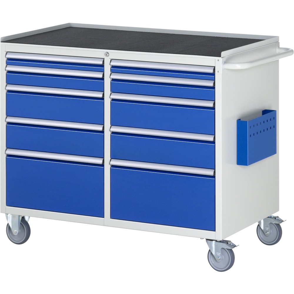Illustration du produit: RAU Servante d'atelier série 7000, HxlxP 975 x 1 145 x 650 mm, avec 10 tiroirs taille L, 5 à gauche, 5 à droite, surface métallique