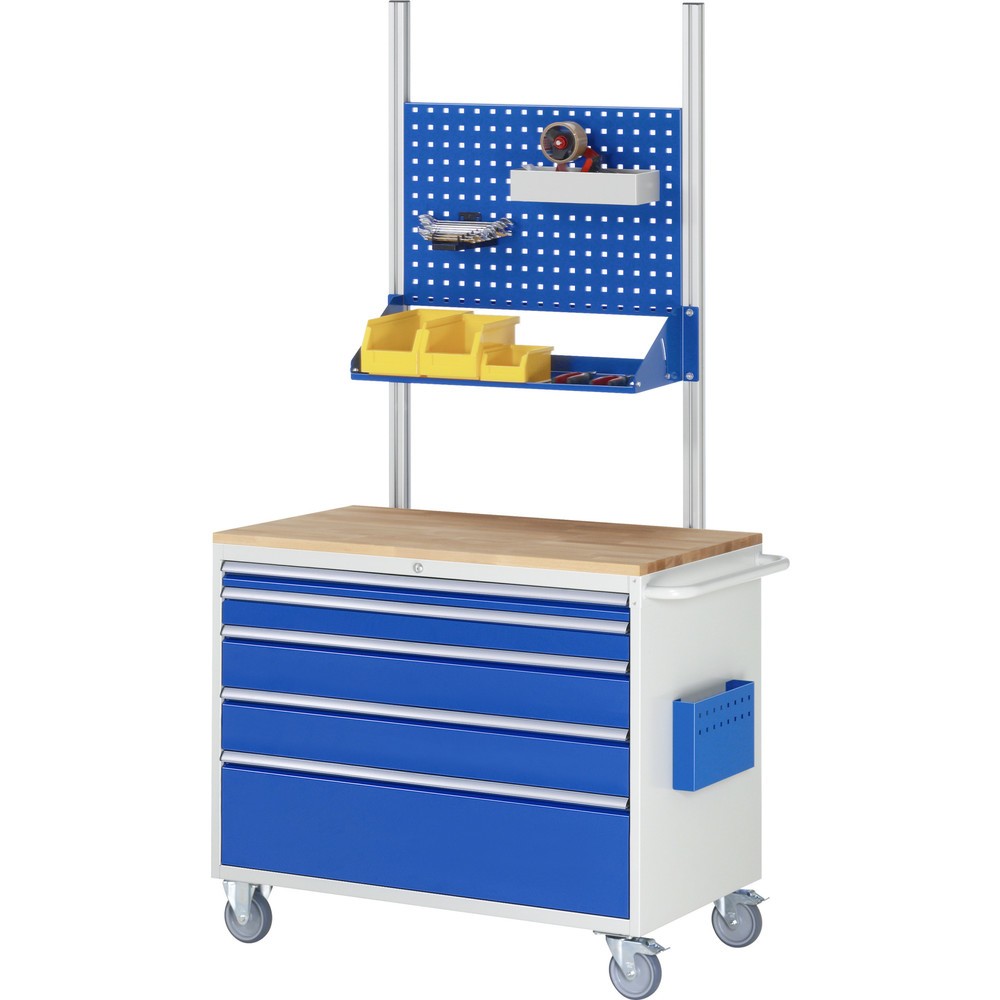 Produktabbildung Nr. 4: RAU Chariot de montage Série 7000, HxlxP 975 x 1 145 x 650 mm, 4 tiroirs 3 x 150, 1 x 270 mm, plan de travail en métal, capacité de charge des tiroirs 50 kg