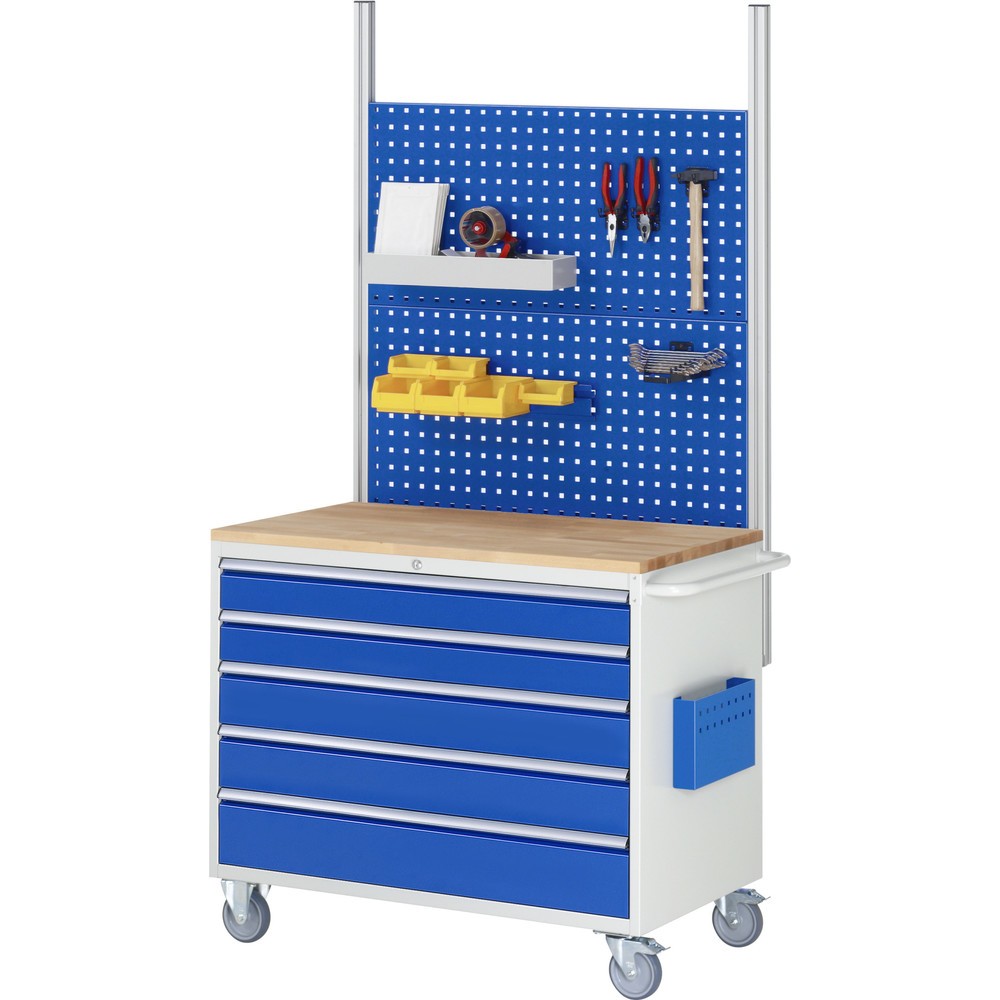 Produktabbildung Nr. 5: RAU Chariot de montage Série 7000, HxlxP 975 x 1 145 x 650 mm, 4 tiroirs 3 x 150, 1 x 270 mm, plan de travail en métal, capacité de charge des tiroirs 50 kg