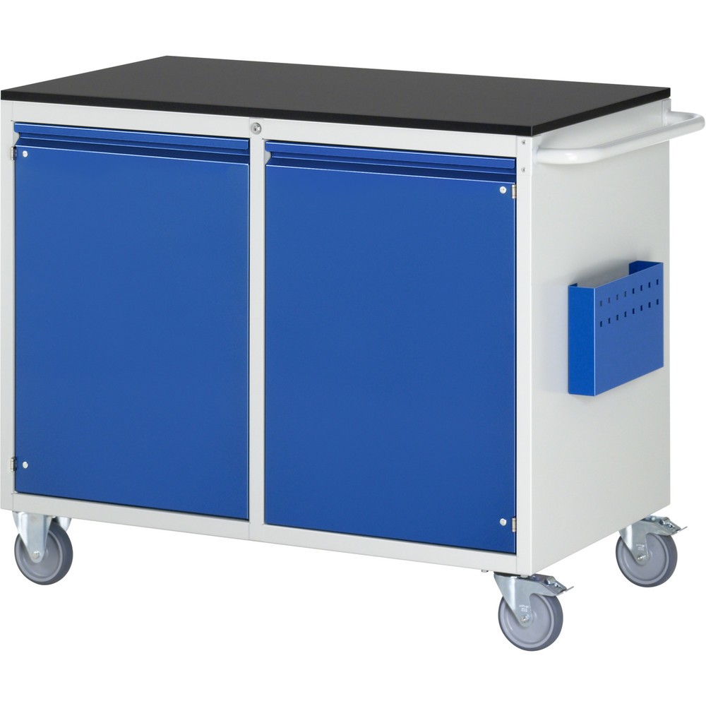 Produktabbildung Nr. 1: RAU Chariot de montage Série 7000, HxlxP 970 x 1 145 x 650 mm, 2 portes battantes, plan de travail mélaminé, baguette-poignée intégrée