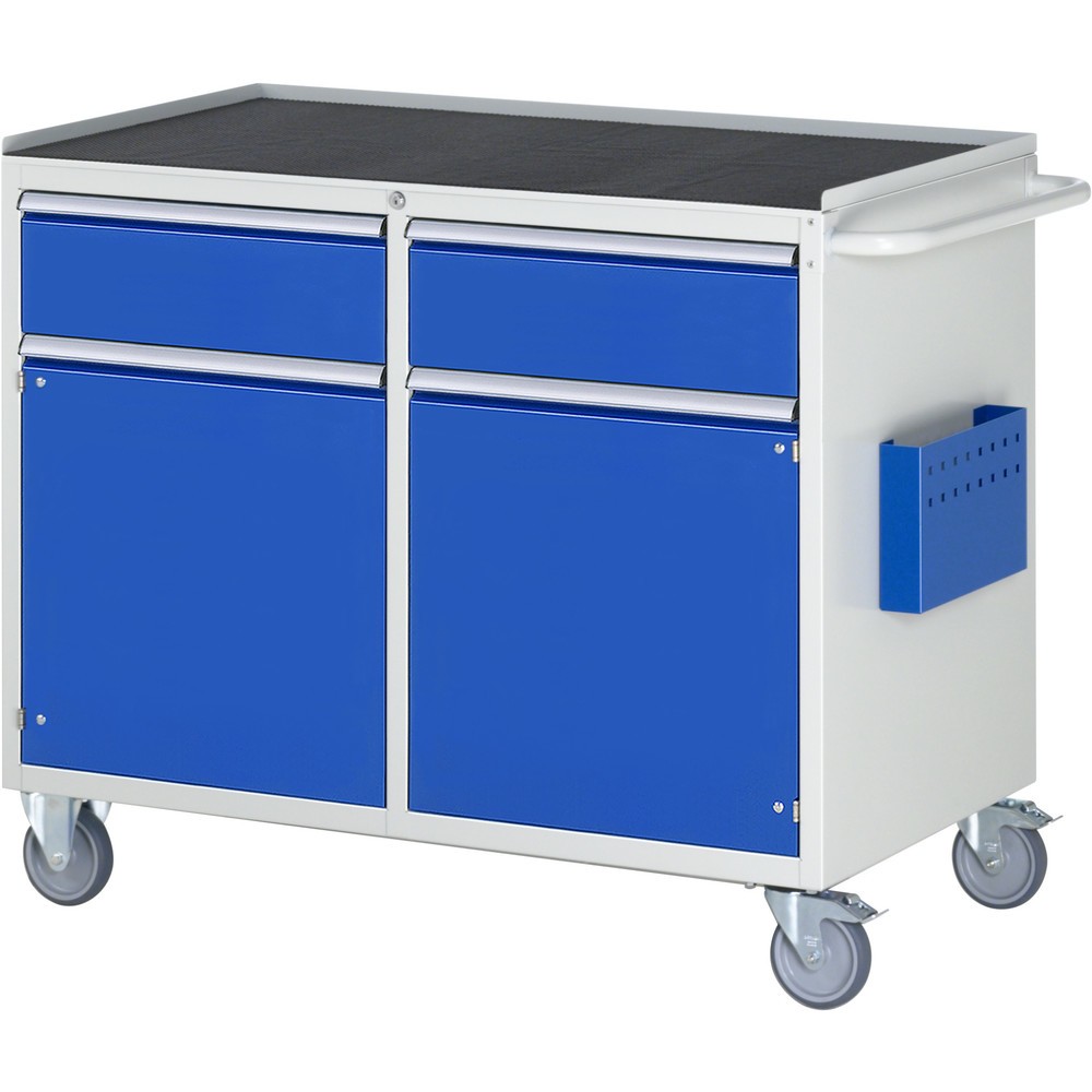 Produktabbildung Nr. 1: RAU Chariot de montage Série 7000, HxlxP 975 x 1 145 x 650 mm, 2 portes battantes, 2 tiroirs 2 x 180 mm, plan de travail en métal