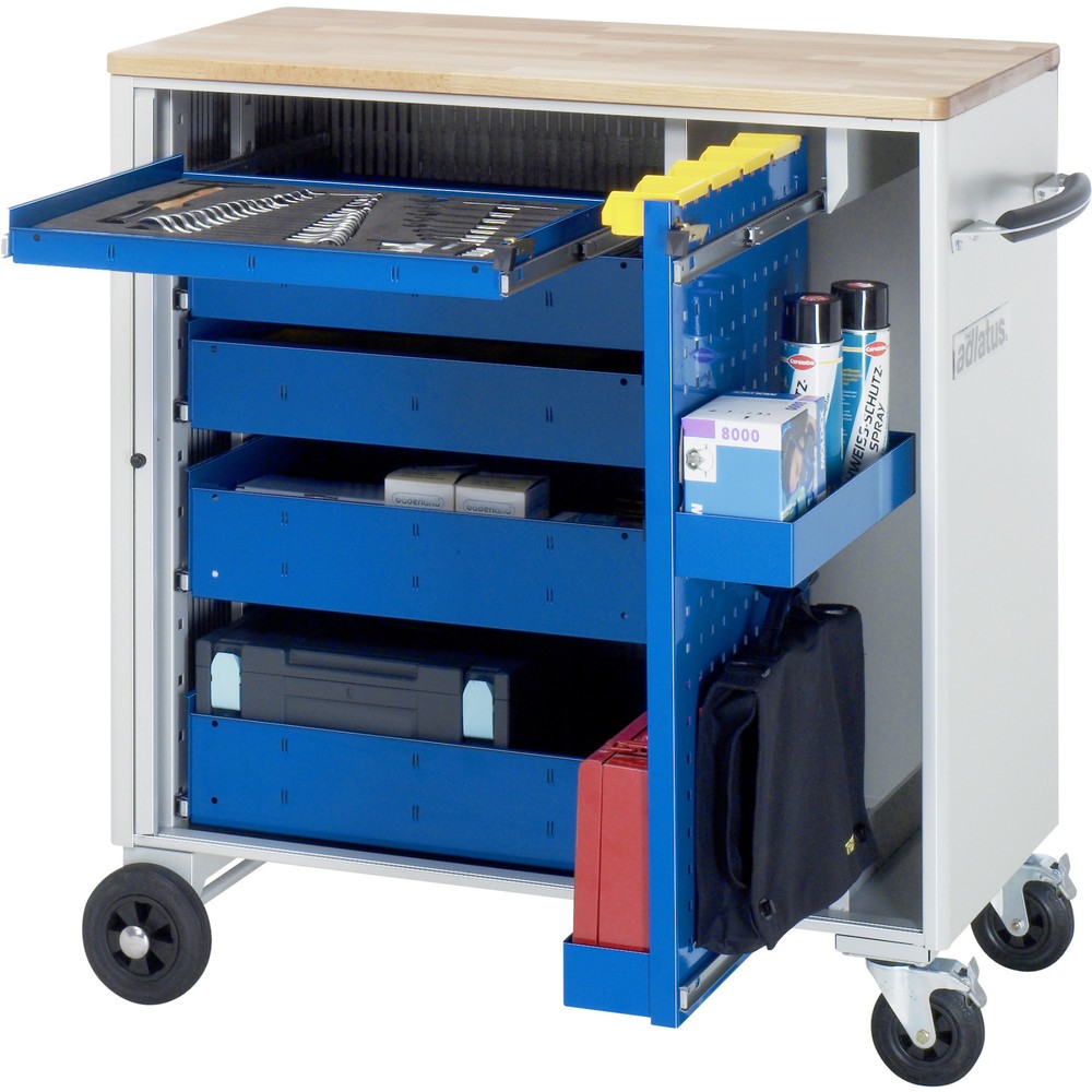Produktabbildung Nr. 1: RAU Chariot pour outils série adlatus, HxLxP 1 080 x 1 025 x 520 mm, 5 tiroirs 1 x 40, 2 x 105, 2 x 130 mm, Plan de travail en hêtre