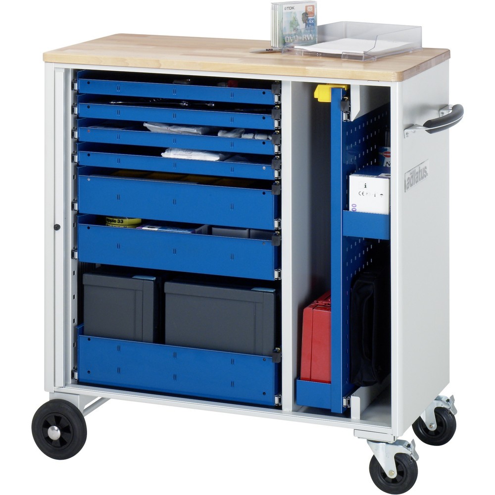 Produktabbildung Nr. 1: RAU Chariot pour outils série adlatus, HxLxP 1 080 x 1 025 x 520 mm, 7 tiroirs 4 x 40, 2 x 105, 1 x 130 mm, Plan de travail en hêtre