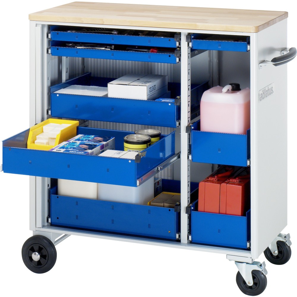 Produktabbildung Nr. 1: RAU Chariot pour outils série adlatus, HxLxP 1 080 x 1 025 x 520 mm, 8 tiroirs 3 x 40, 2 x 105, 3 x 130 mm, Plan de travail en hêtre