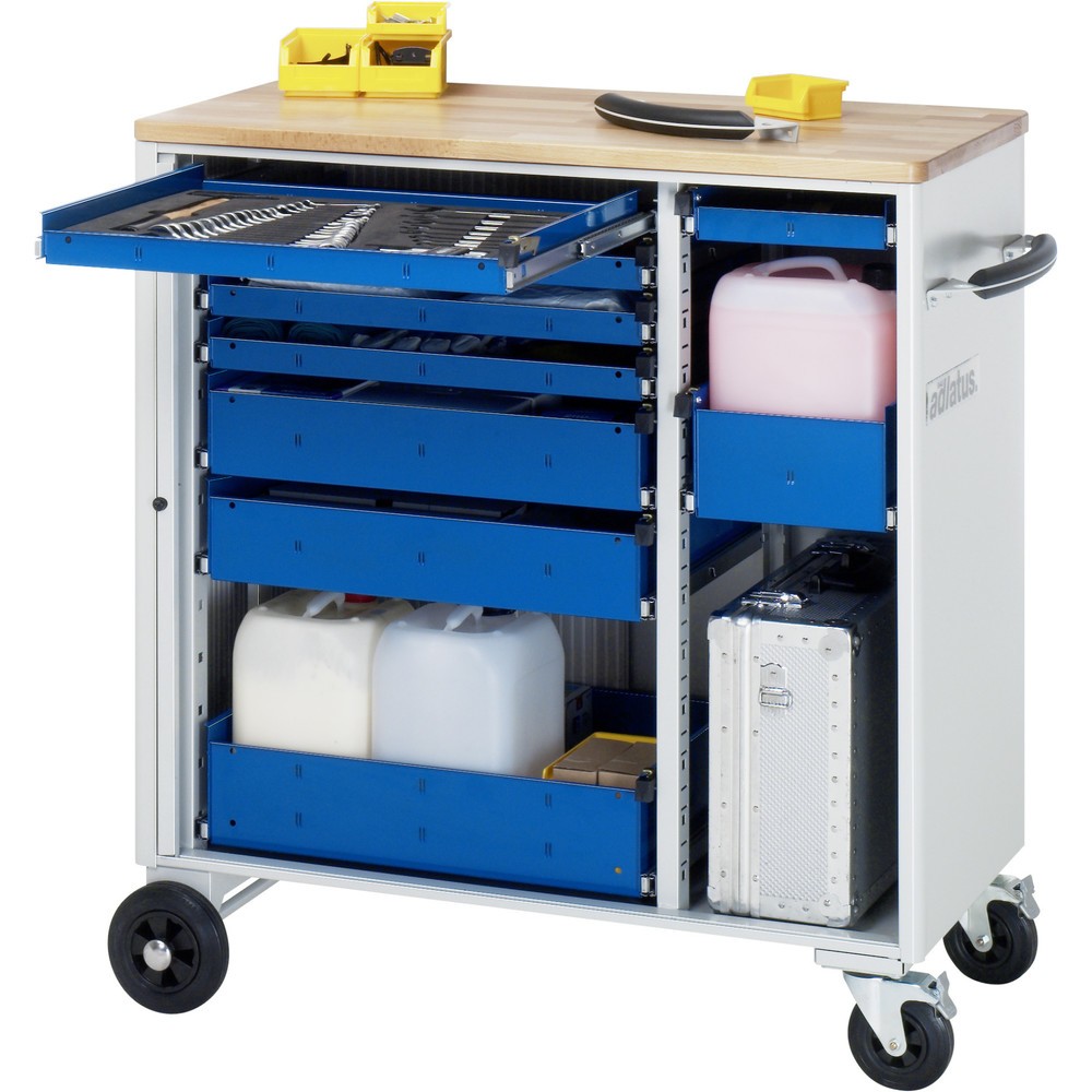 Produktabbildung Nr. 1: RAU Chariot pour outils série adlatus, HxLxP 1 080 x 1 025 x 520 mm, 9 tiroirs 5 x 40, 2 x 105, 2 x 130 mm, Plan de travail en hêtre