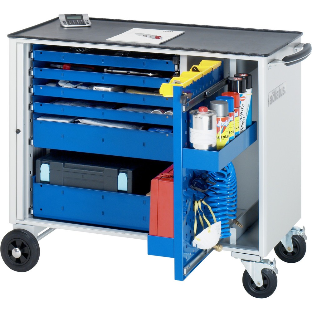 Produktabbildung Nr. 1: RAU Chariot pour outils série adlatus, HxLxP 890 x 1 025 x 520 mm, 6 tiroirs 4 x 40, 1 x 105, 1 x 130 mm, Plan de travail en métal