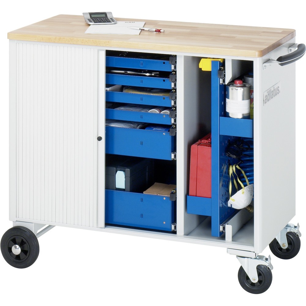 Produktabbildung Nr. 4: RAU Chariot pour outils série adlatus, HxLxP 890 x 1 025 x 520 mm, 6 tiroirs 4 x 40, 1 x 105, 1 x 130 mm, Plan de travail en hêtre