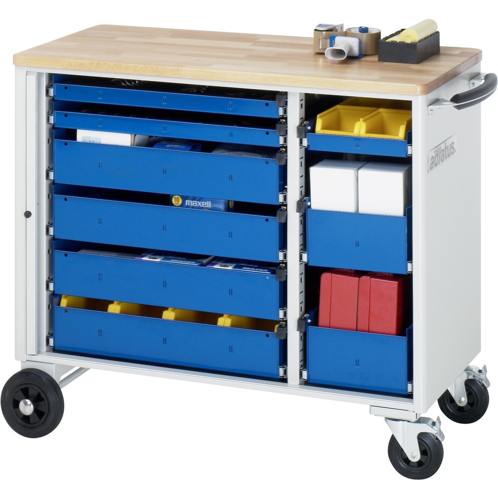Produktabbildung Nr. 1: RAU Chariot pour outils série adlatus, HxLxP 890 x 1 025 x 520 mm, 9 tiroirs 3 x 40, 4 x 105, 2 x 130 mm, Plan de travail en hêtre