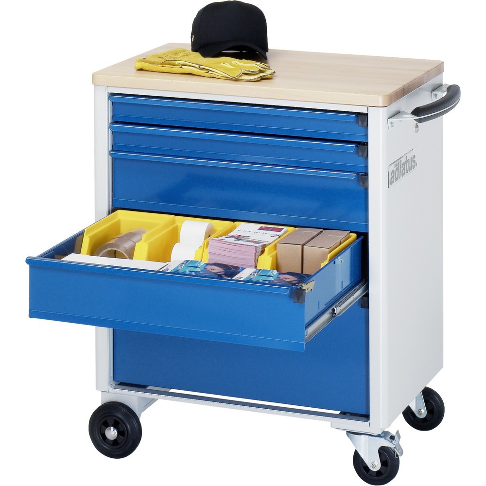 Produktabbildung Nr. 1: RAU Chariot pour outils série adlatus 700, HxLxP 860 x 700 x 510 mm, 5 tiroirs 2 x 65, 2 x 130, 1 x 260 mm, Plan de travail en hêtre