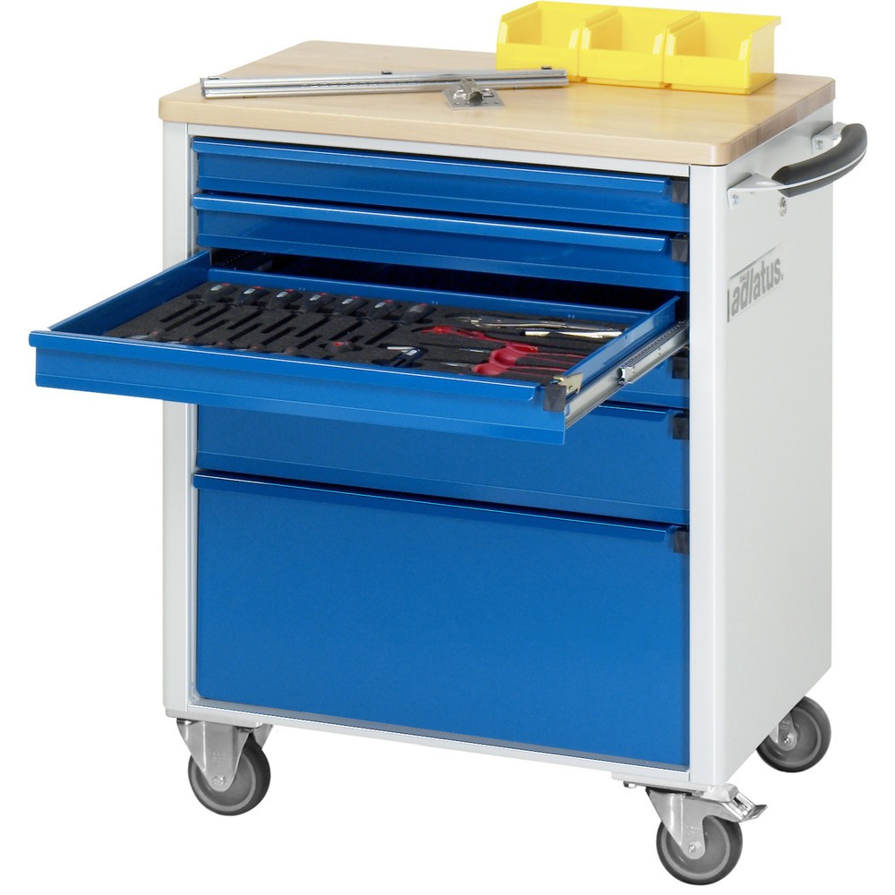 Produktabbildung Nr. 1: RAU Chariot pour outils série adlatus 700, HxLxP 860 x 700 x 510 mm, 6 tiroirs 4 x 65, 1 x 130, 1 x 260 mm, Plan de travail en hêtre